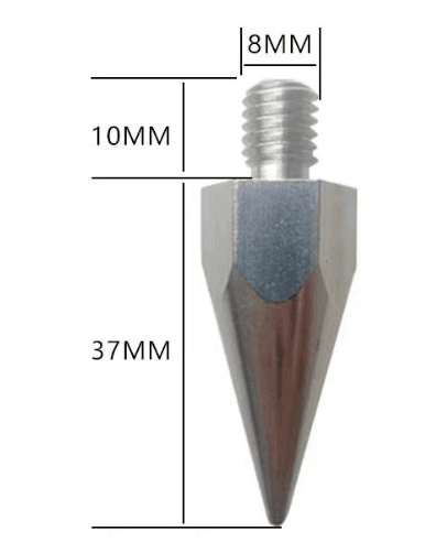 GPP8 GNSS Pole Point(Stainless steel;thread 8mm; length 47mm)