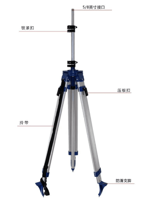 GPSET GPS Antena Elevating Tripods (5.5Kg; 5/8'' thread; 122~378cm)