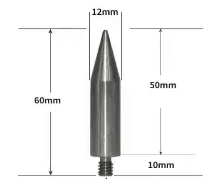 PPP6.35 Prism Pole Point (Stainless steel;thread 6.35mm; length 60mm)